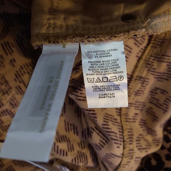 O Ann Taylor Brown Cheetah Animal Print Highest Rise Skinny Corduroy Pants NWT 2 - Picture 8 of 10